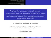 Analyse des processus microphysiques : Interactions avec les ...