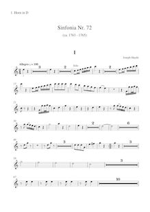 Partition cor 1 (D), Symphony, Haydn, Joseph