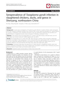 Seroprevalence of Toxoplasma gondii infection in slaughtered chickens, ducks, and geese in Shenyang, northeastern China
