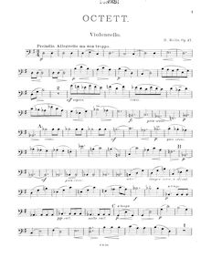 Partition violoncelle, Octet, Octett f. Clar., Englischhorn, Fag., 2 V., Vla, Vcello u. Cb