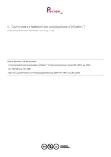 Comment se forment les anticipations d inflation ? - article ; n°3 ; vol.99, pg 13-29