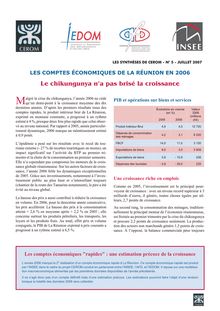 Les comptes économiques de La Réunion en 2006