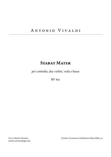 Partition complète, Stabat Mater, Vivaldi, Antonio par Antonio Vivaldi