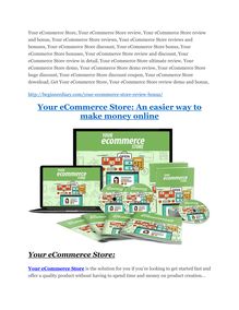 Your eCommerce Store review & huge +100 bonus items