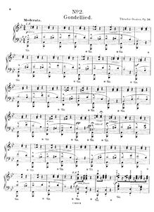 Partition complète, Gondellied, Op.56, B♭ major, Oesten, Theodore