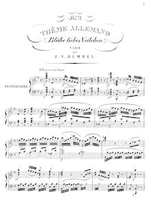 Partition complète, Variations on a German Theme  Blühe liebes Veilchen 