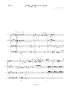 Partition complète, corde quatuor en A major, MH 310, A major, Haydn, Michael