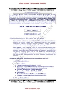 2010 PRE-WEEK BAR EXAM NOTES ON LABOR LAW - PART3-201OBARREVIEWGUIDE