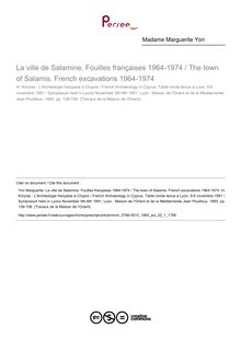 La ville de Salamine. Fouilles françaises 1964-1974 / The town of Salamis. French excavations 1964-1974 - article ; n°1 ; vol.22, pg 139-158