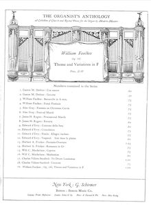 Partition complète, Theme et Variations en F, F major, Faulkes, William