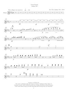 Partition flûte  , partie, Psaume 150, Psalm 150, Franck, César