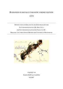 Radiation in socially parasitic formicoxenine ants [Elektronische Ressource] / vorgelegt von Jeanette Beibl