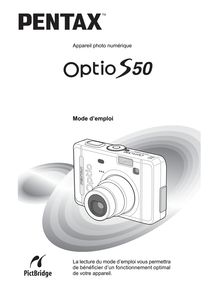Mode d emploi Appareil Photo numériques Pentax Optio S50