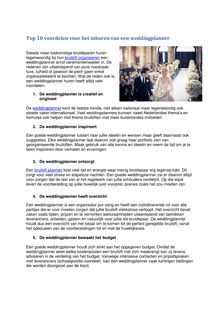Top 10 voordelen voor het inhuren van een weddingplanner