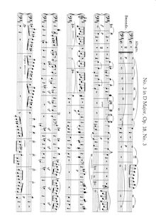 Partition complète, corde quatuor No.3, Op.18/3, D major, Beethoven, Ludwig van