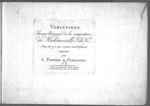 Partition complète, Variations sur une Romance de la composition de Mademoiselle S. de K., No.9