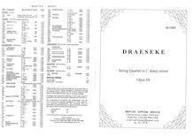 Partition complète, corde quatuor No.3, Op.66, C♯ minor, Draeseke, Felix