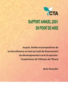 Acquis, limites et perspectives de la microfinance en tant qu outil de financement du développement rural et agricole : l expérience de l Afrique de l Ouest
