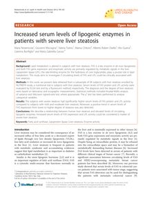 Increased serum levels of lipogenic enzymes in patients with severe liver steatosis