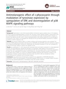 Antimelanogenic effect of c-phycocyanin through modulation of tyrosinase expression by upregulation of ERK and downregulation of p38 MAPK signaling pathways