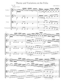 Partition Variation III, Theme et Variations on pour Folia, Pacheco, John Manuel