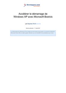Accélérer le démarrage de Windows  XP avec Microsoft Bootvis