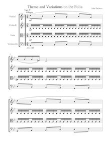 Partition Variation V, Theme et Variations on pour Folia, Pacheco, John Manuel