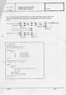 UTBM 1999 sy41 logique et automatismes industriels ingenierie et management de process semestre 1 partiel