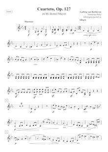 Partition violon 2, corde quatuor No.12, Op.127, E♭ major, Beethoven, Ludwig van par Ludwig van Beethoven