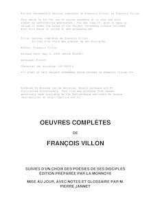 Oeuvres complètes de François Villon par François Villon