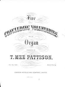 Partition complète, 5 Concluding Bénévoles, Pattison, Thomas Mee