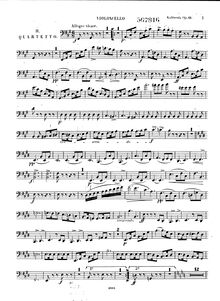 Partition violoncelle, corde quatuor No.2, A major, Kalliwoda, Johann Wenzel