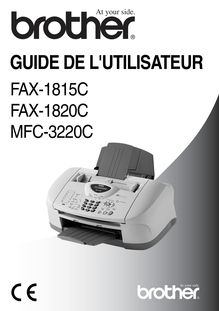 Guide de l utilisateur - Brother FAX-1820C