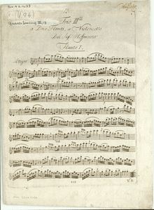 Partition parties complètes, Trio IIIio a Due Flauti, et violoncelle