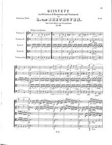 Partition complète, corde quintette No.2, Op.29, C major, Beethoven, Ludwig van