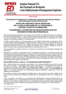 POUR UNE VERITABLE REVALORISATION DE LA GRILLE INDICIAIRE DE LA ...