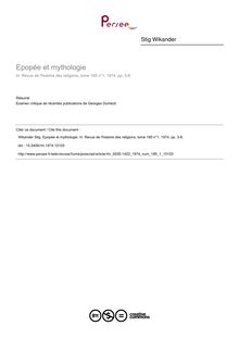 Epopée et mythologie - article ; n°1 ; vol.185, pg 3-8