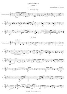 Partition violons II, Mass en E-flat major, Rieder, Ambros