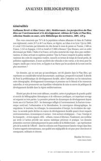 Guillaume Benoît et Aline Comeau (dir), Méditerranée. Les perspectives du Plan Bleu sur l’environnement et le développement  ; n°188 ; vol.47, pg 907-907