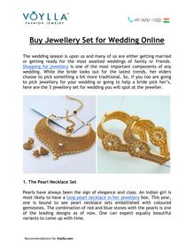 Buy Jewellery Set for Wedding Online
