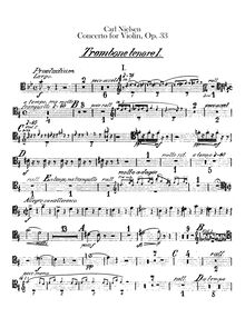 Partition Trombone 1, 2, 3, violon Concerto, Op.33, Nielsen, Carl