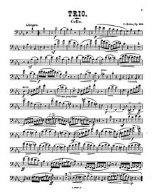 Partition violoncelle, Piano Trio, E♭ major, Bohm, Carl