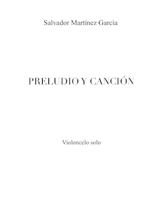 Partition complète, Preludio y Canción, Martínez García, Salvador