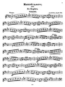 Partition de violon, Mazurkas, Chopin, Frédéric