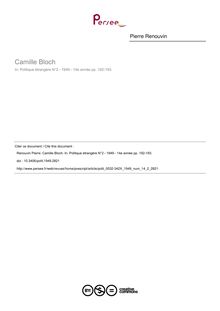 Camille Bloch - article ; n°2 ; vol.14, pg 192-193