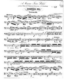 Partition violoncelle, corde quatuor No.7, G minor, Rubinstein, Anton