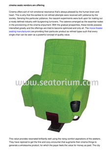 Vendors Offering Advanced Cinema Chairs Boasting Of High Comfort