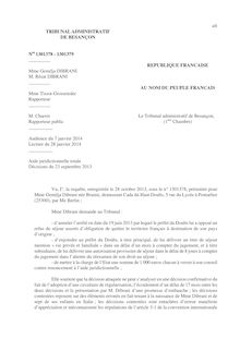Affaire Dibrani : jugement du Tribunal Administratif de Besançon