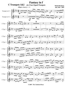 Partition trompettes 1/2 (C), Fantasy en F minor, F minor, Rondeau, Michel