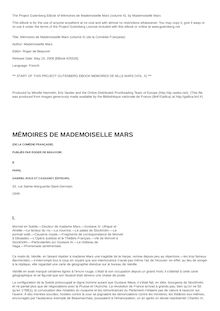 Mémoires de Mademoiselle Mars (volume II) par Mademoiselle Mars